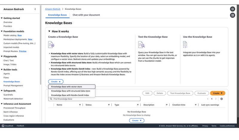 Create a knowledge base with vectore store