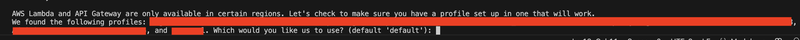 Select the AWS profile of your choice.