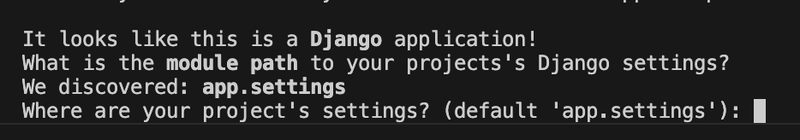 Zappa will auto-detect our Django application settings.