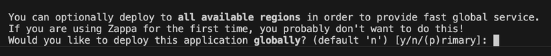 You may ignore deploying the application globally for now.
