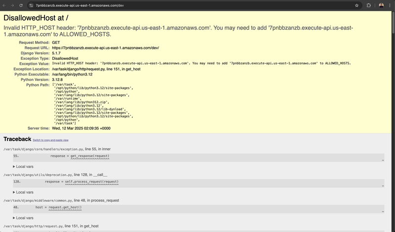 DisallowedHosts at /