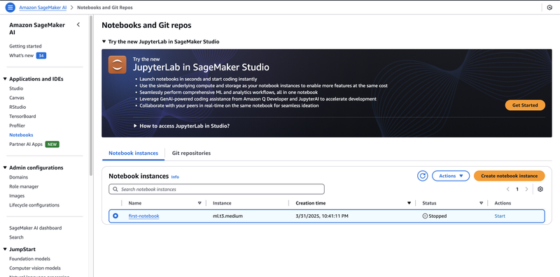 Create Amazon Sagemaker Notebook Instance