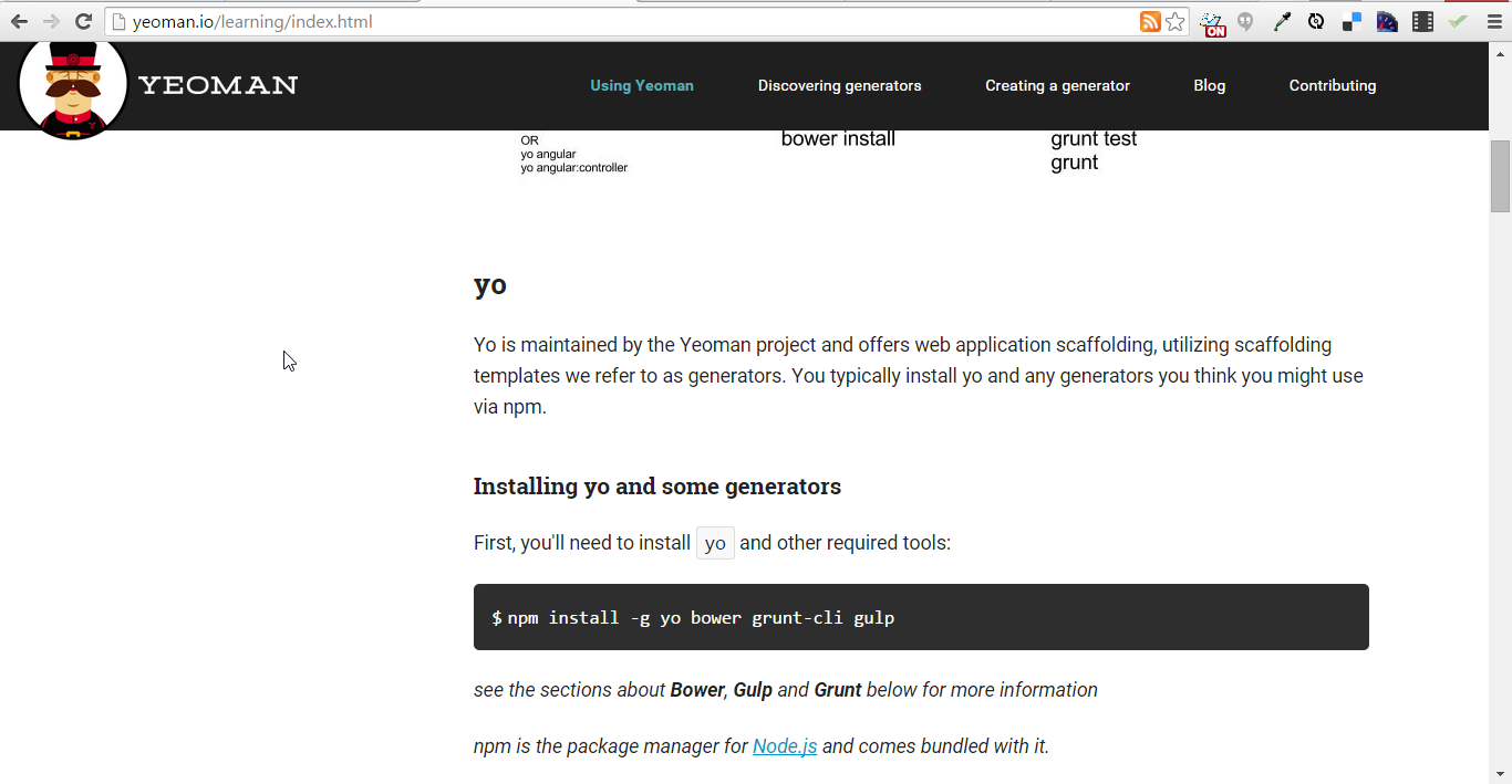 Currently tinkering with: Yeoman